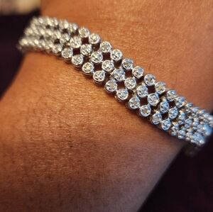 Diamond Three-Row Bracelet 1/2 ct tw Genuine Rose Cut Diamond